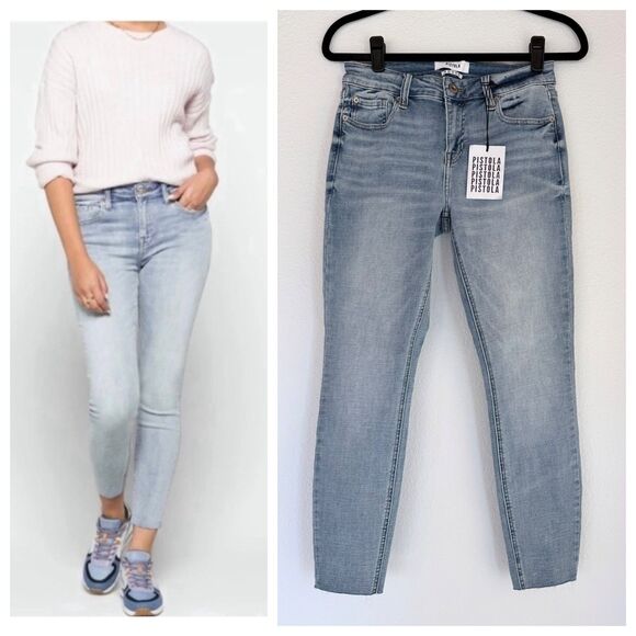 pistola Denim - NWT Pistola Arielle Skinny Scissor Cut Hem Jeans in No Pressure Light Wash Sz 28
